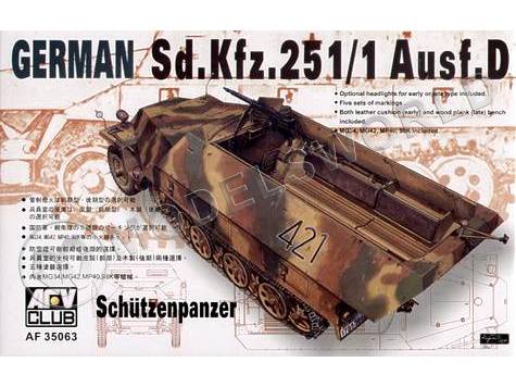 Склеиваемая пластиковая модель Немецкий бронетранспортер Sd. Kfz 251/1D. Масштабе 1:35 - фото 1