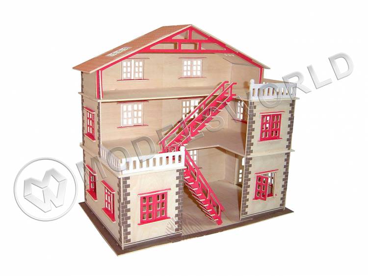 Сборная деревянная модель Кукольный домик - фото 1