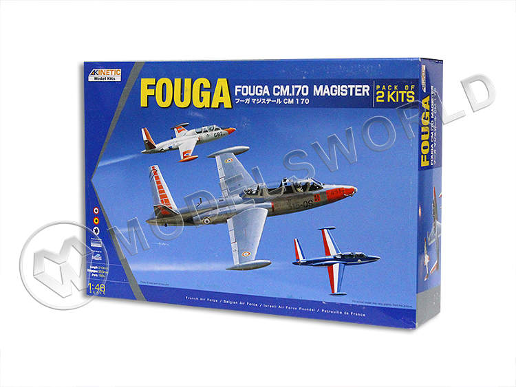 Склеиваемая пластиковая модель самолета Fouga cm.170 Magister (Pack of 2 Kits) Airplane. Масштаб 1:48 - фото 1