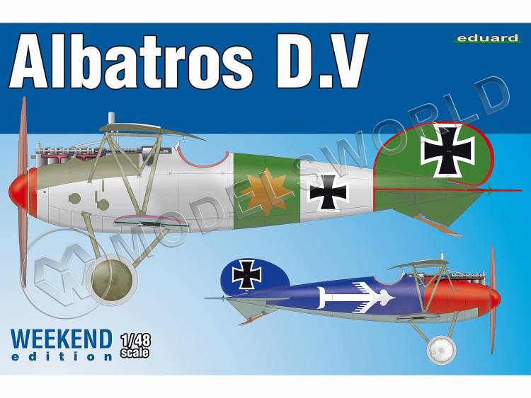 Склеиваемая пластиковая модель самолета Albatros D. V. Weekend. Масштаб 1:48 - фото 1