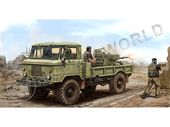 Склеиваемая пластиковая модель советский военный грузовик Г@З-66. Масштаб 1:35 - фото 1
