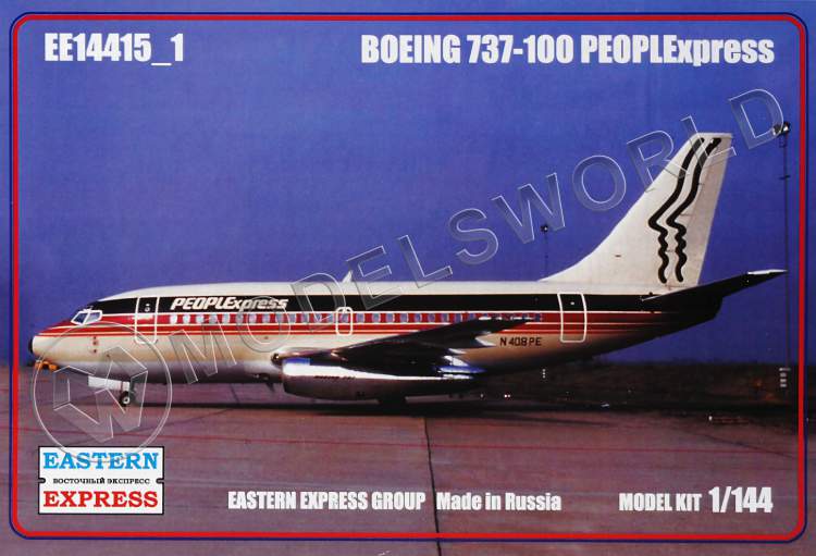Склеиваемая пластиковая модель Авиалайнер Б-731 PeoplExpress. Масштаб 1:144 - фото 1