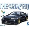 Склеиваемая пластиковая модель SNAPKIT Nissan Skyline GT-R R34 Custom Wheel (Black Pearl). Масштаб 1:32