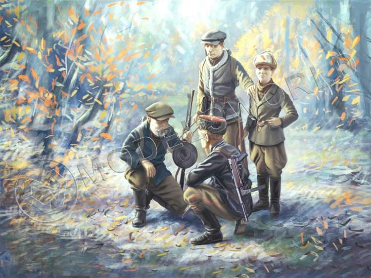 Фигуры Советские партизаны ІІ МВ. Масштаб 1:35 - фото 1