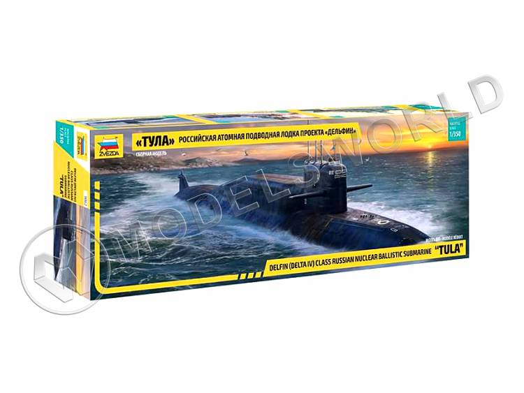 Склеиваемая пластиковая модель Российская атомная подводная лодка "Тула" проекта "Дельфин". Масштаб 1:350 - фото 1