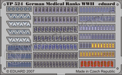 Фототравление Знаки отличия Германия медслужба, Вторая Мировая Война. Масштаб 1:35