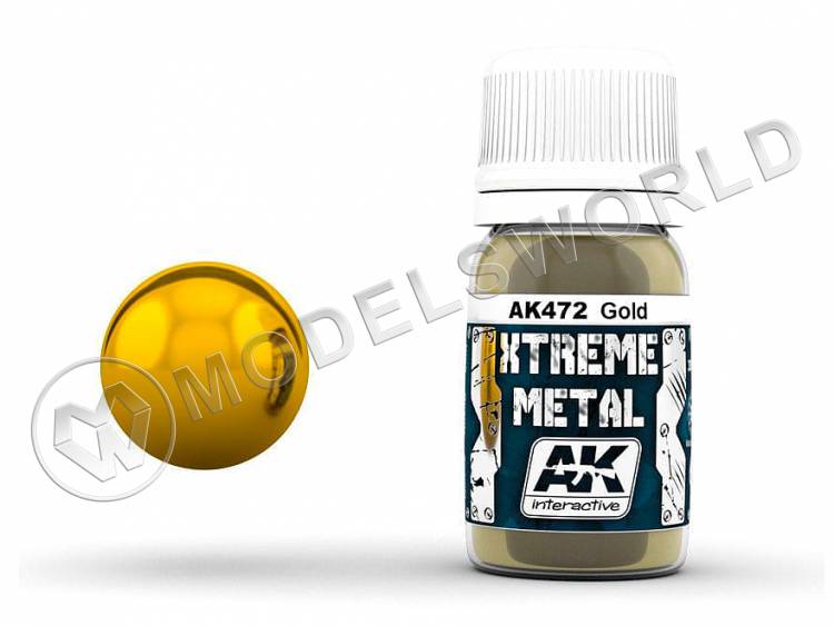 Краска AK Interactive XTREME METAL GOLD. 30 мл - фото 1