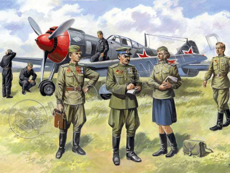Фигуры Пилоты и техники ВВС СССР (1943-1945 г.) Масштаб 1:48 - фото 1