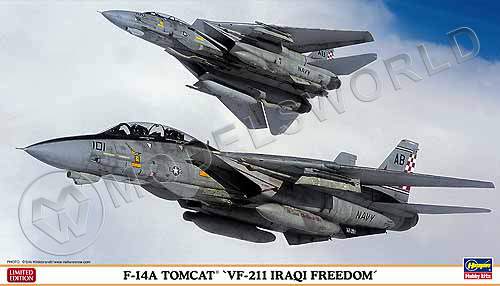 Склеиваемая пластиковая модель самолета  F-14A VF-211 Iraqi Freedom. Масштаб 1:72 - фото 1