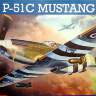 Склеиваемая пластиковая модель самолета P-51C Mustang Mk.III. Масштаб 1:48
