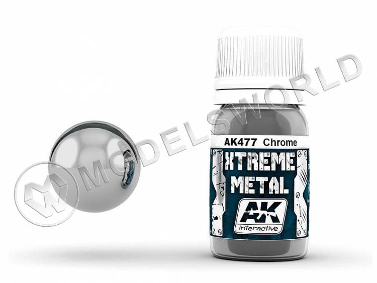 Краска AK Interactive XTREME METAL CHROME. 30 мл - фото 1