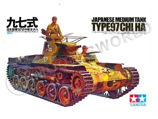 Склеиваемая пластиковая модель Японский средний танк Type 97 (CHI-HA), 1937 г., с двумя фигурами. Масштаб 1:35