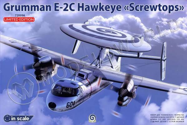Сборная пластиковая модель Grumman E-2C Hawkeye "Super Fudd" палубная версия. Масштаб 1:72