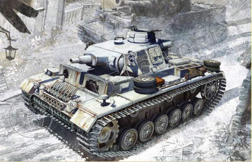 Склеиваемая пластиковая модель Pz.Kpfw.III Ausf.N w/Winterketten s.Pz.Abt.502 Leningrad 1943. Масштаб 1:35 - фото 1