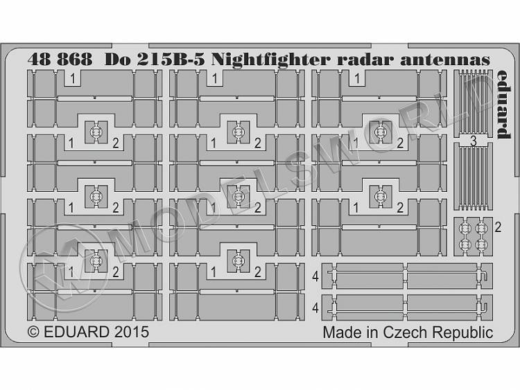 Фототравление антенны для модели Do 215B-5 Nightfighter, ICM. Масштаб 1:48 - фото 1