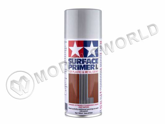 Грунтовка аэрозольная Tamiya Surface Primer L серая (Gray), 180 мл