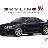 Склеиваемая пластиковая модель Nissan Skyline GT-R R34 V-Spec II Custom Wheel. Масштаб 1:24