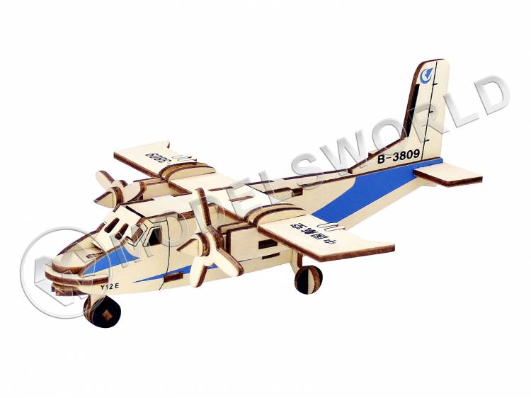 Сборная деревянная модель Самолет TRANSPORT PLANE европодвес - фото 1