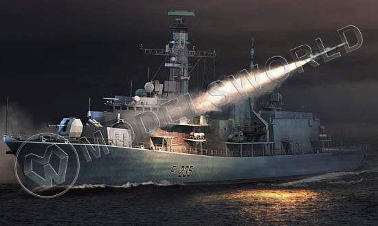 Склеиваемая пластиковая модель корабль  HMS TYPE 23 Frigate-Monmouth (F235). Масштаб 1:350 - фото 1