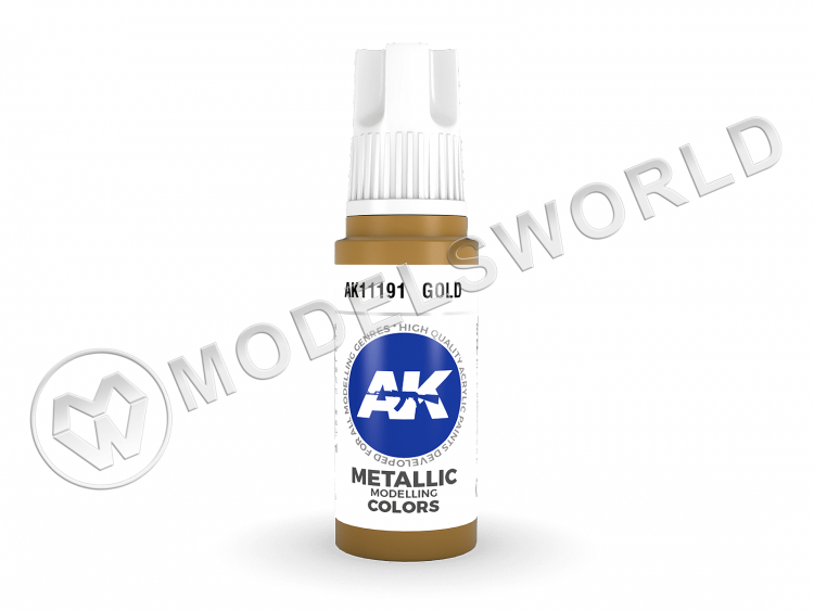 Акриловая краска AK Interactive 3rd GENERATION Metallic. Gold. 17 мл - фото 1