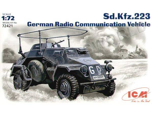 Склеиваемая пластиковая модель Германский бронеавтомобиль радиосвязи Sd.Kfz.223. Масштаб 1:72 - фото 1