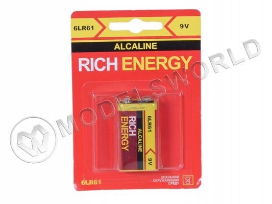 Батарейка Rich Energy 6LR61 9V Крона Alkaline, 1 шт