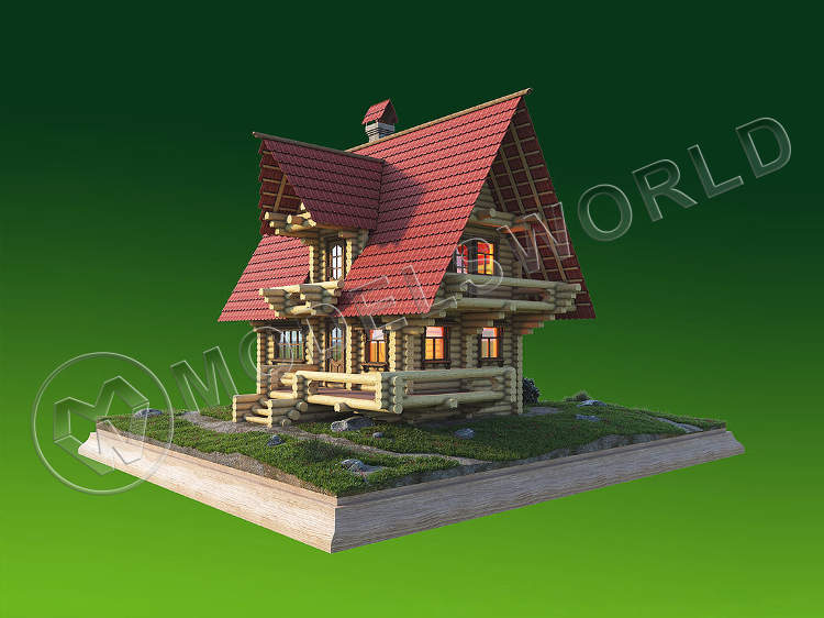 Набор для постройки модели Охотничий домик с подсветкой. Масштаб 1:35 - фото 1