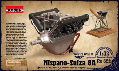 Склеиваемая пластиковая модель Hispano Suiza 8A 150 h.p. Масштаб 1:32 - фото 1