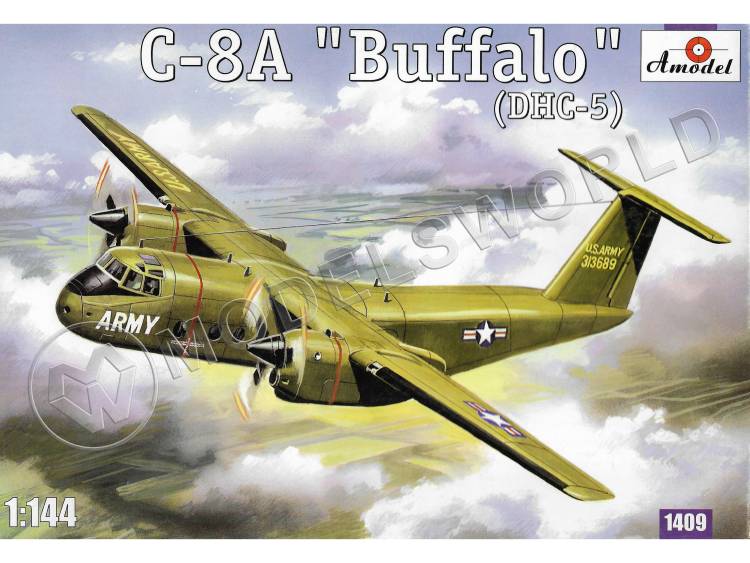 Склеиваемая пластиковая модель Cамолет C-8A Buffalo (DHC-5)  + МАСКА. Масштаб 1:144 - фото 1