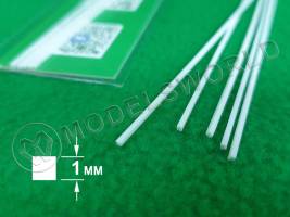 ABS пластик пруток квадрат 1.0 мм, длина 250 мм, 5 шт