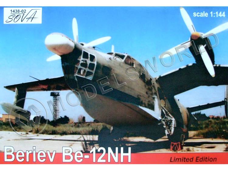 Склеиваемая пластиковая модель Транспортный самолет Бериев Be-12NH + МАСКА. Масштаб 1:144 - фото 1