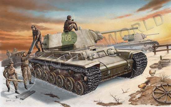 Склеиваемая пластиковая модель Советский тяжелый танк КВ-1 (мод. 1942). Масштаб 1:35 - фото 1