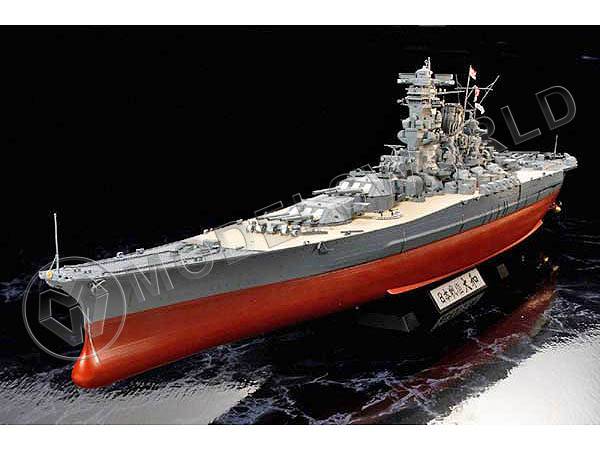 Склеиваемая пластиковая модель линкора Yamato - набор Премиум + деревянная палуба + точеные стволы + фигуры + фототравление. Масштаб 1:350 - фото 1