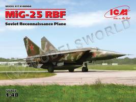 Склеиваемая пластиковая модель МиГ-25 РБФ Советский самолет-разведчик. Масштаб 1:48