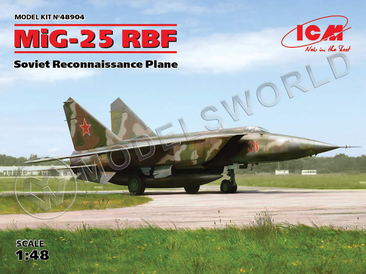 Склеиваемая пластиковая модель МиГ-25 РБФ Советский самолет-разведчик. Масштаб 1:48 - фото 1
