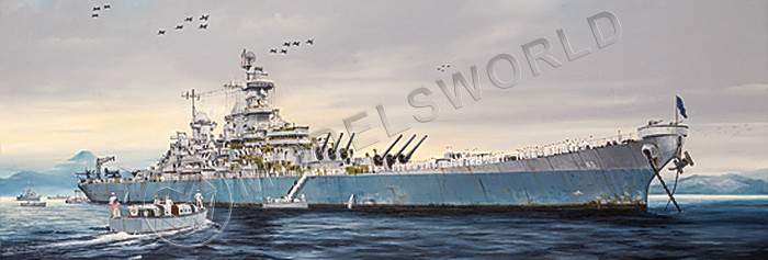 Склеиваемая пластиковая модель корабль USS Missouri BB-63. Масштаб 1:200 - фото 1
