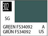 Краска на растворителе художественная MR.HOBBY C302 GREEN FS34092 (Полу-глянцевая) 10мл. - фото 1