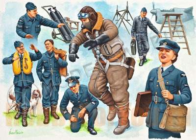 Фигуры английских пилотов "Pilots & Ground Crew, RAF WWII". Масштаб 1:48 - фото 1