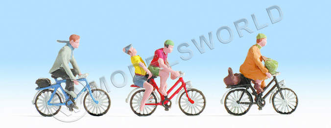 Фигурки людей на велосипедах, 4 шт. Масштаб H0 - фото 1