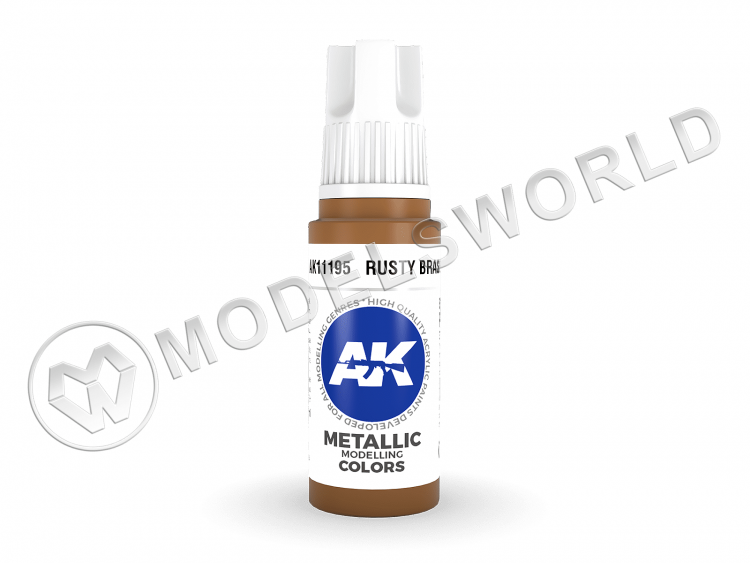 Акриловая краска AK Interactive 3rd GENERATION Metallic. Rusty Brass. 17 мл - фото 1