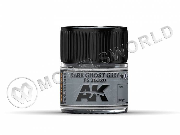 Акриловая лаковая краска AK Interactive Real Colors. Dark Ghost Grey FS 36320. 10 мл - фото 1