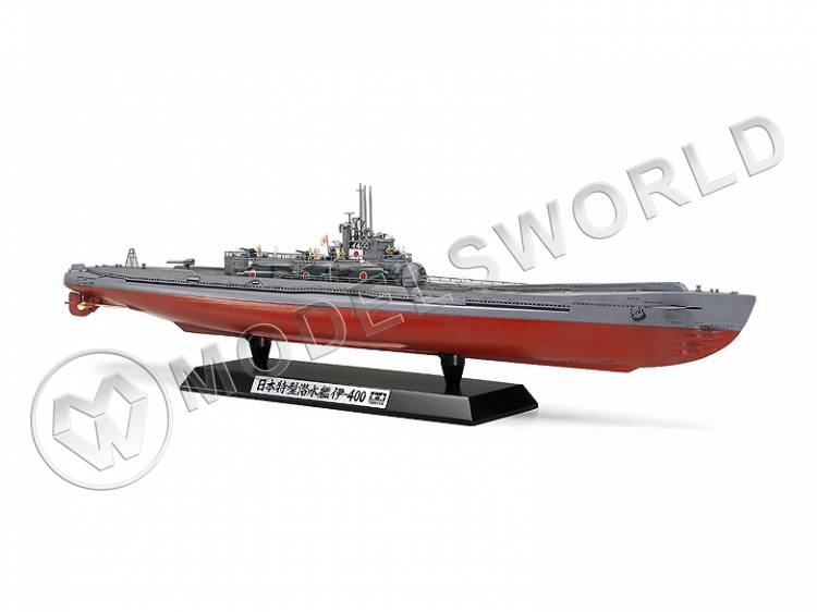 Склеиваемая пластиковая модель Подводная лодка I-400 Limited Edition (с разрезом) + фототравление Eduard + деревянная палуба ArtWox. Масштаб 1:350 - фото 1