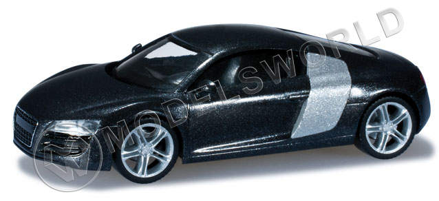 Модель автомобиля  Audi R8 facelift, серый металлик. H0 1:87 - фото 1