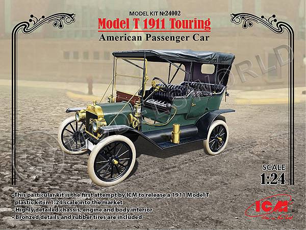 Склеиваемая пластиковая модель Model T 1910 Touring, американский пассажирский автомобиль. Масштаб 1:24 - фото 1