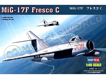Склеиваемая пластиковая модель Советский истребитель MiG-17F Fresco C. Масштаб 1:48