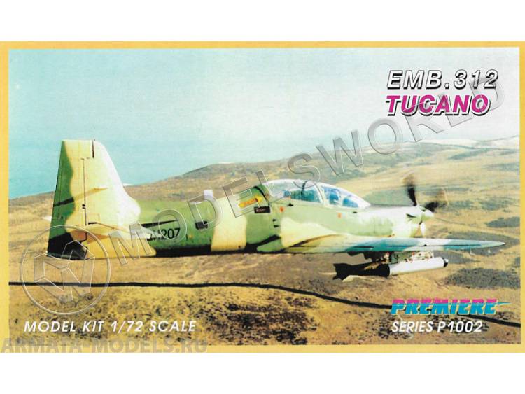 Склеиваемая пластиковая модель Самолет EMB.312 Тукано. Масштаб 1:72 - фото 1