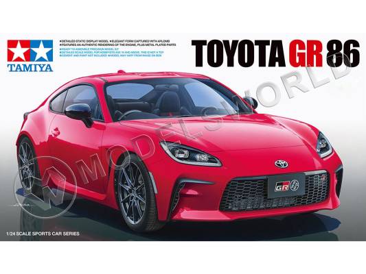 Склеиваемая пластиковая модель автомобиля Toyota GR86. Масштаб 1:24