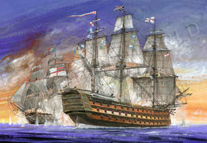 Склеиваемая пластиковая модель Флагманский корабль адмирала Нельсона "Виктори". Масштаб 1:180 - фото 1