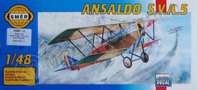 Склеиваемая пластиковая модель самолёт  Ansaldo S.V.A/5. Масштаб 1:48 - фото 1