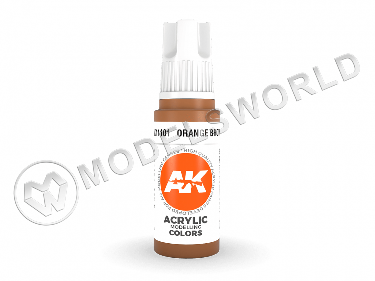 Акриловая краска AK Interactive 3rd GENERATION Standard. Orange Brown. 17 мл - фото 1